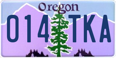 OR license plate 014TKA