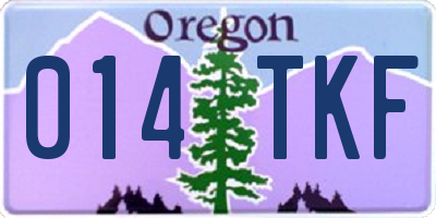 OR license plate 014TKF