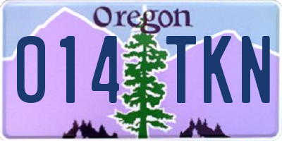 OR license plate 014TKN