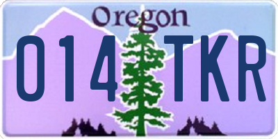 OR license plate 014TKR