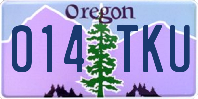 OR license plate 014TKU