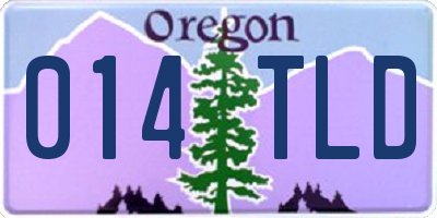 OR license plate 014TLD