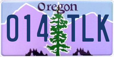 OR license plate 014TLK
