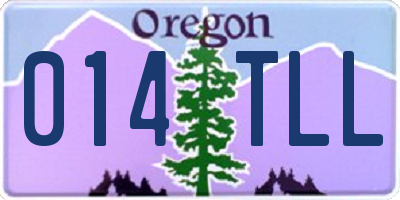 OR license plate 014TLL