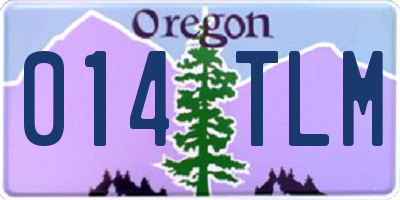 OR license plate 014TLM