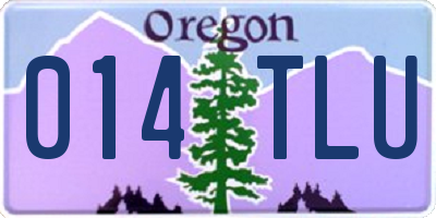 OR license plate 014TLU