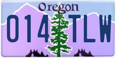 OR license plate 014TLW