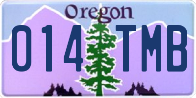 OR license plate 014TMB