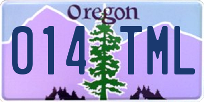 OR license plate 014TML