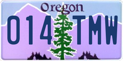 OR license plate 014TMW