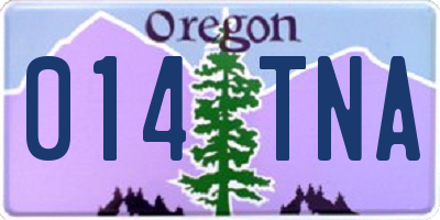 OR license plate 014TNA