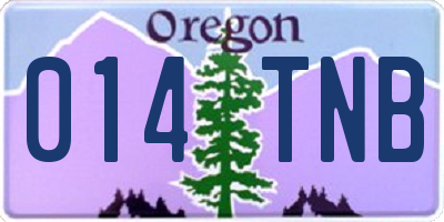 OR license plate 014TNB