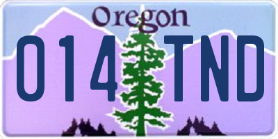 OR license plate 014TND