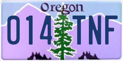 OR license plate 014TNF