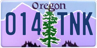 OR license plate 014TNK