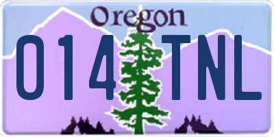OR license plate 014TNL