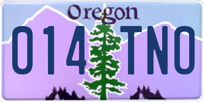 OR license plate 014TNO