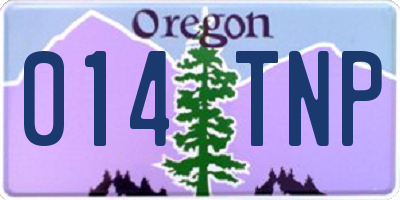 OR license plate 014TNP