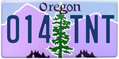OR license plate 014TNT