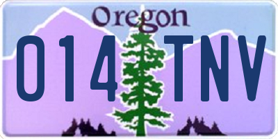 OR license plate 014TNV