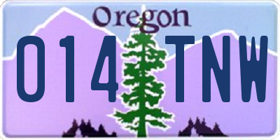 OR license plate 014TNW