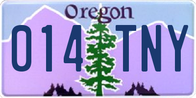 OR license plate 014TNY