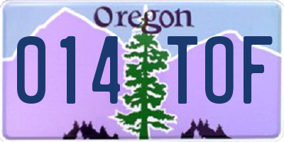 OR license plate 014TOF