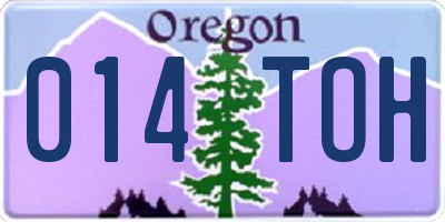 OR license plate 014TOH