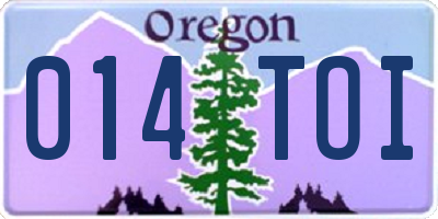 OR license plate 014TOI