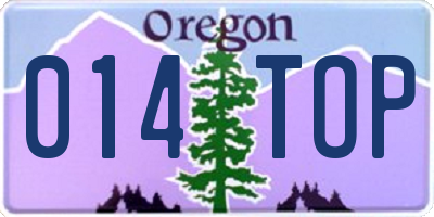 OR license plate 014TOP