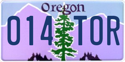 OR license plate 014TOR