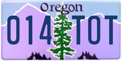 OR license plate 014TOT