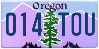 OR license plate 014TOU
