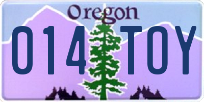 OR license plate 014TOY