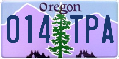 OR license plate 014TPA