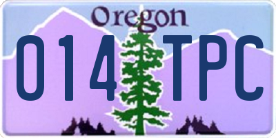 OR license plate 014TPC