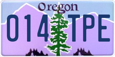 OR license plate 014TPE