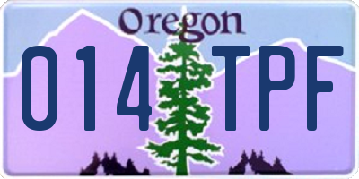 OR license plate 014TPF