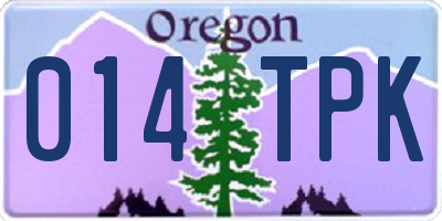 OR license plate 014TPK