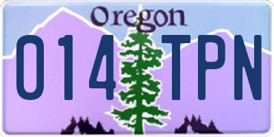 OR license plate 014TPN