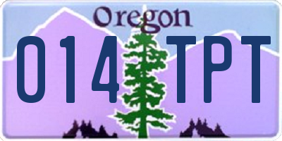 OR license plate 014TPT