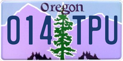 OR license plate 014TPU