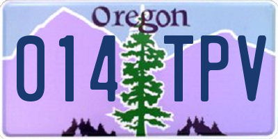 OR license plate 014TPV