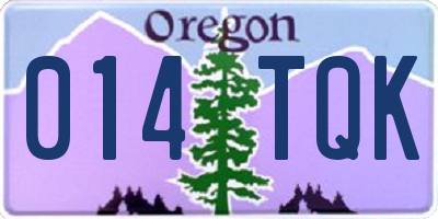 OR license plate 014TQK