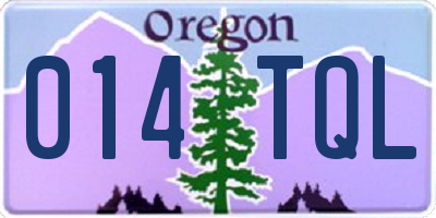 OR license plate 014TQL