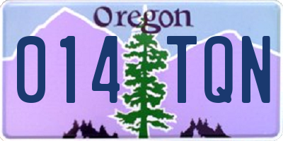 OR license plate 014TQN