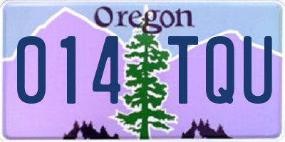OR license plate 014TQU
