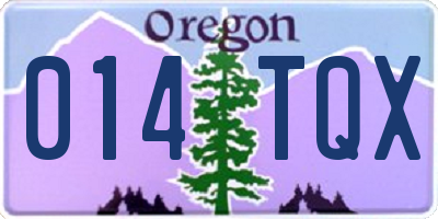 OR license plate 014TQX