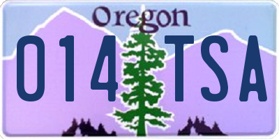 OR license plate 014TSA