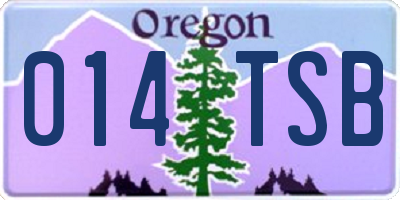 OR license plate 014TSB
